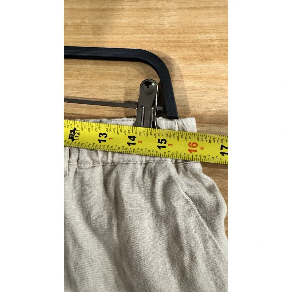 QUINCE 100% European Linen Pants Size Medium Flax Oatmeal Relaxed Casual Summer